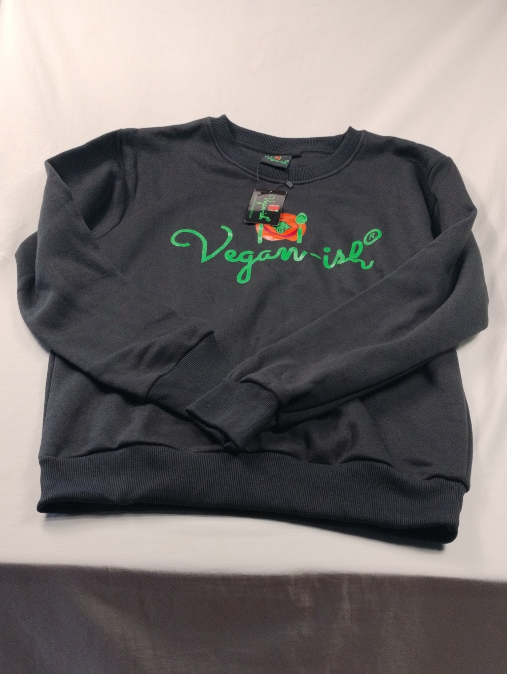 Vegan-ish Crewneck Sweatshirt - Black  Medium